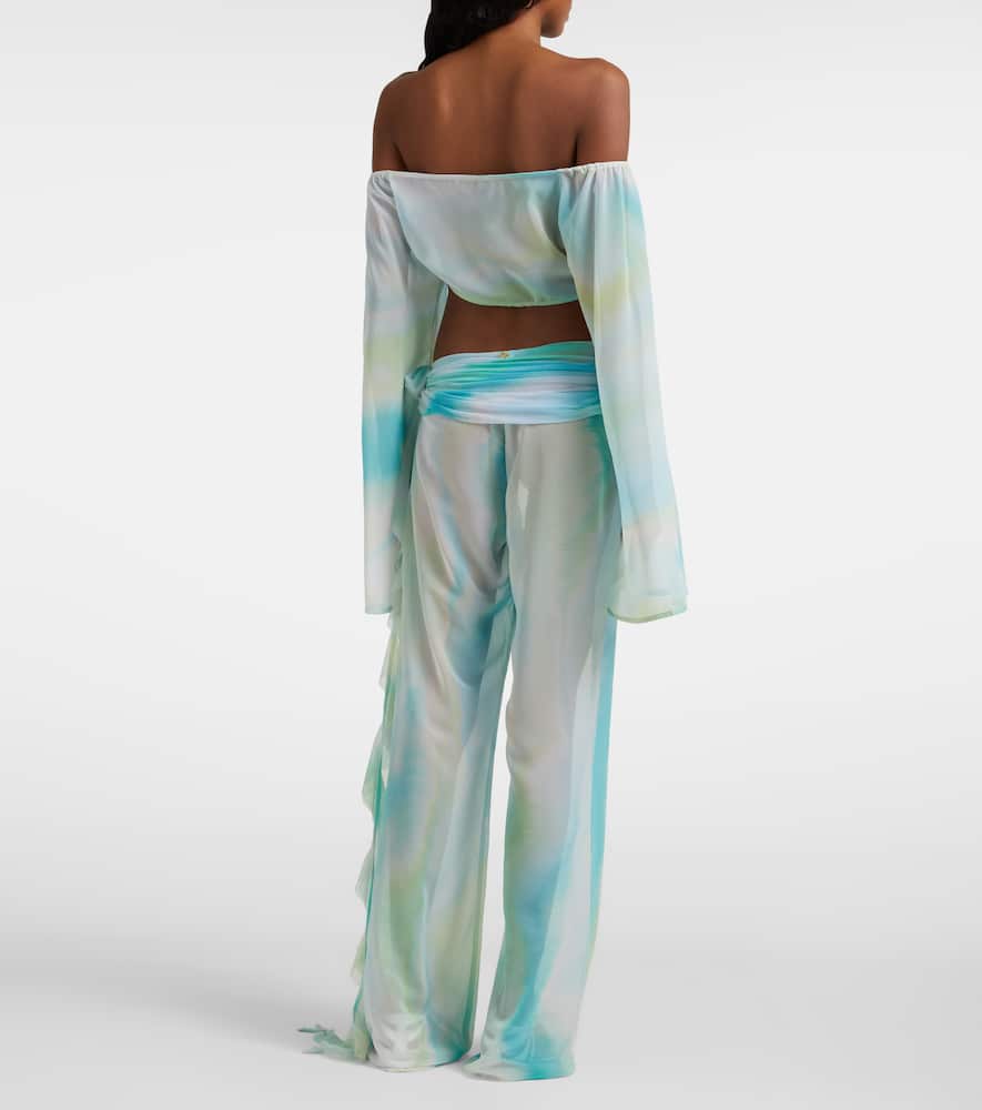 Grace semi-sheer off-shoulder top