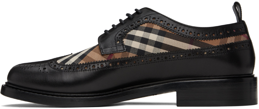 Black Vintage Check Derby Shoes