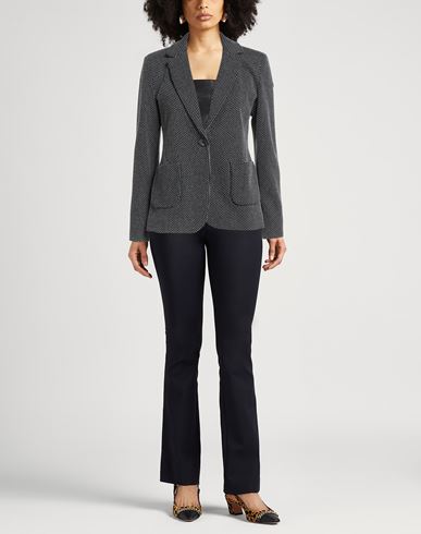 Caractère Woman Blazer Black Size 10 Cotton, Polyester, Elastane