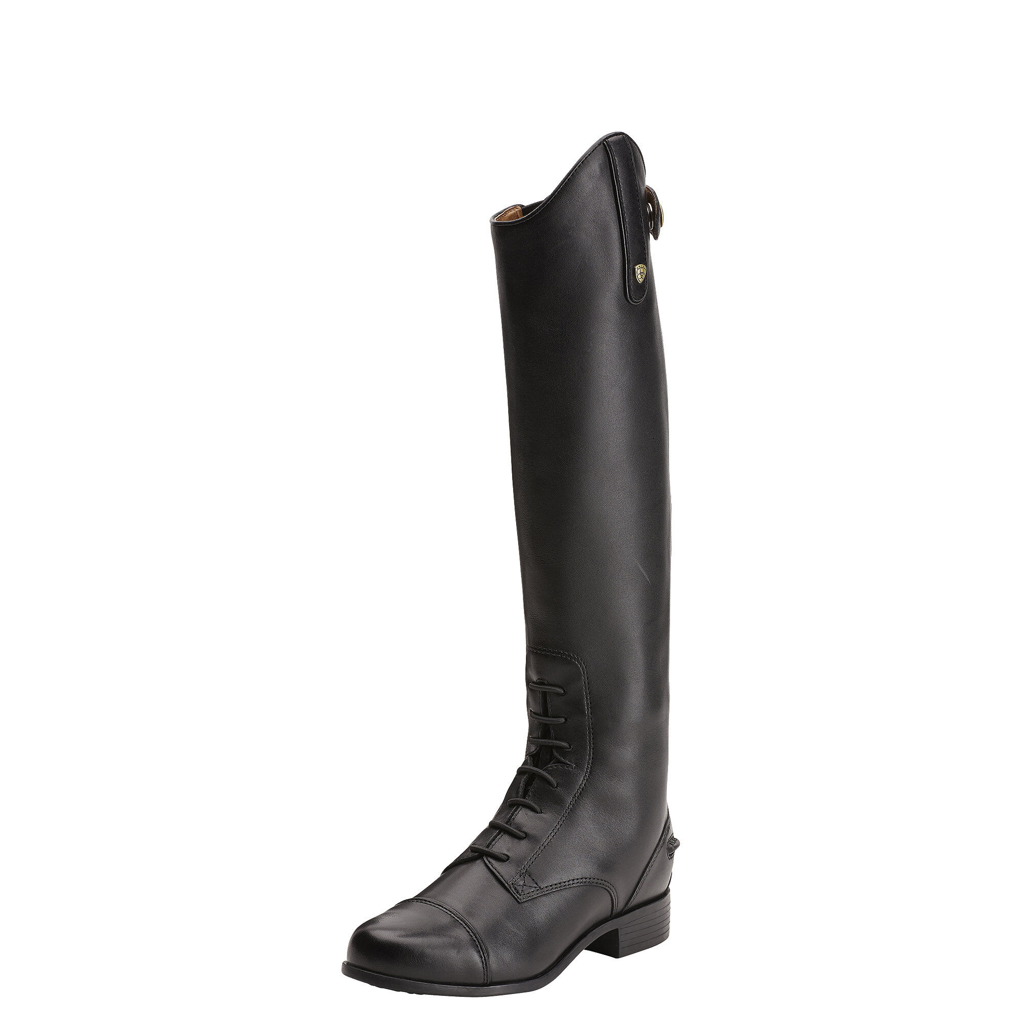 Kid's Heritage Contour Field Zip Tall Riding Boots in Black Leather, B Medium Width, Regular Calf