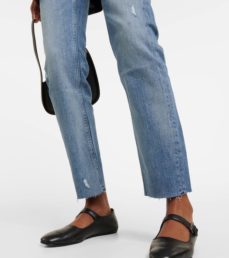 Girlfriend mid-rise straight jeans