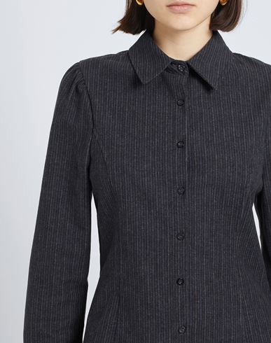 Pinstriped Flannel Shirt Dress Woman Mini dress Lead Size 4 Cotton