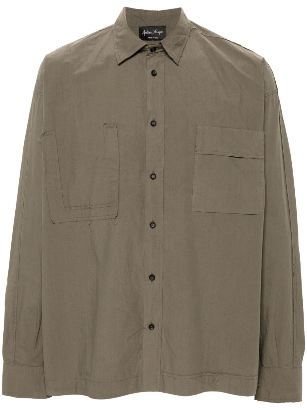 Button-up cotton shirt - Green