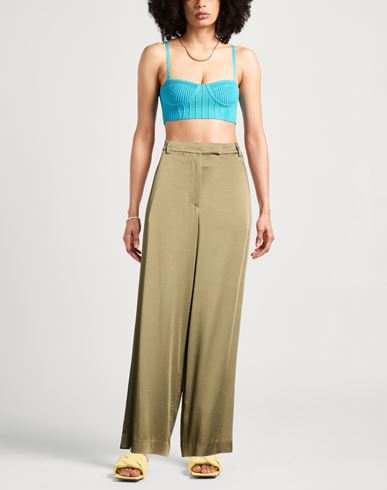 Woman Pants Khaki Size 6 Acetate, Viscose