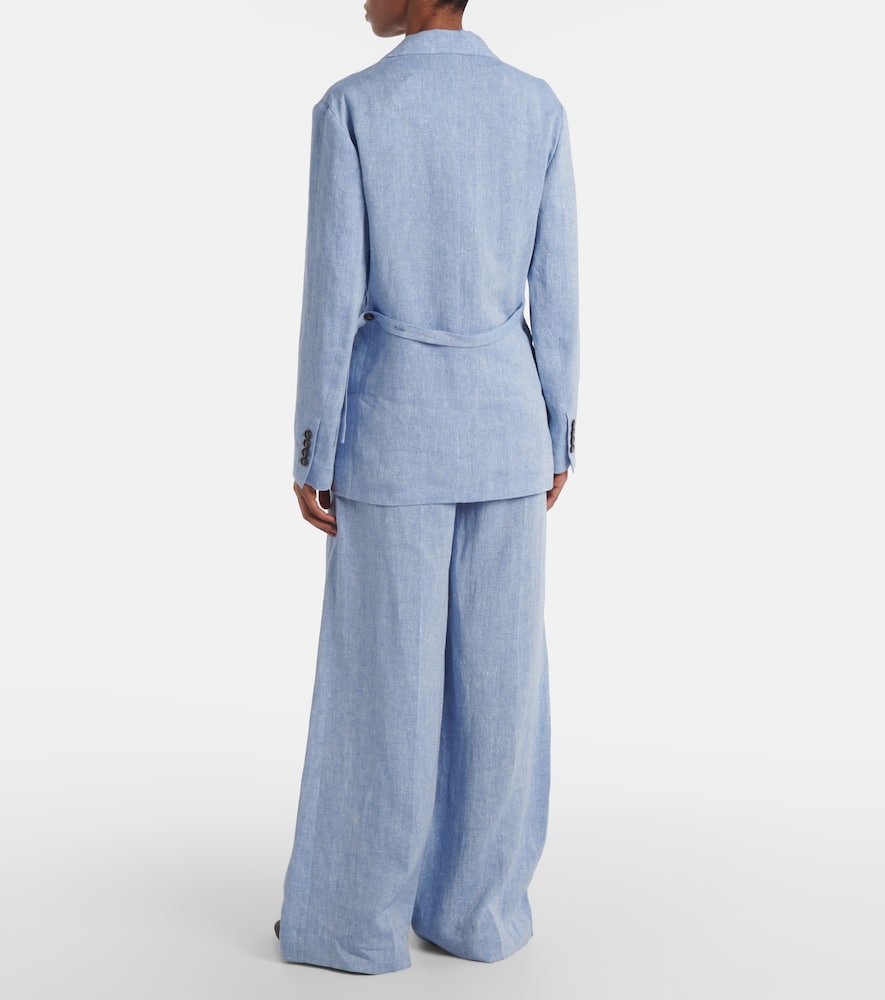 Linen-blend blazer