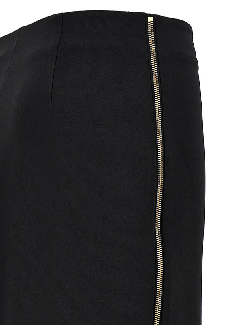 -Zip Skirt Gonne Nero-Donna