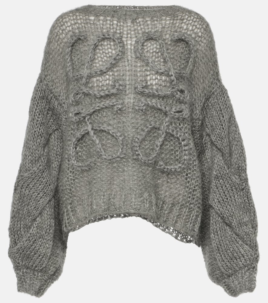 Loewe Anagram open-knit mohair-blend sweater