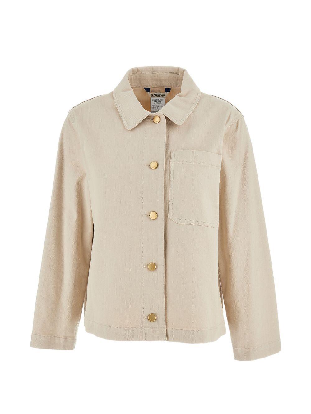 Cotton-Blend Shirt Jacket — Beige