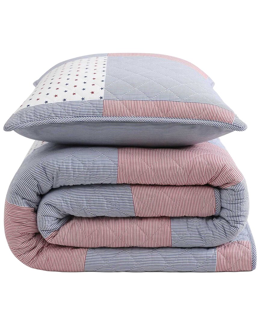 Ithaca Americana Stripe Cotton Quilt Set