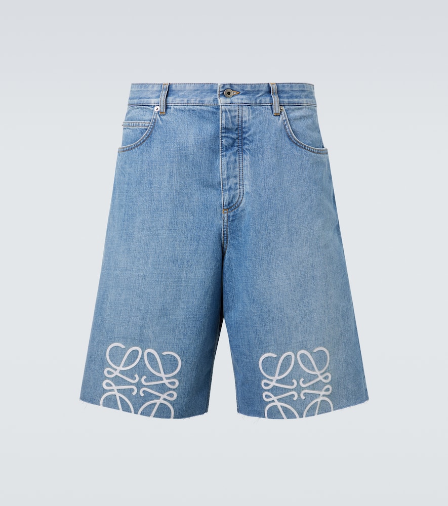 Anagram denim shorts