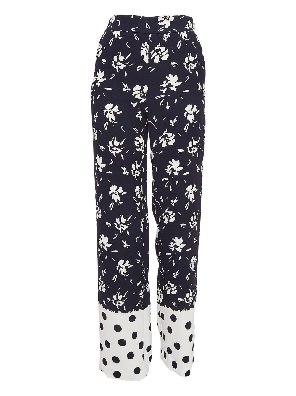 Pre-Owned floral-print trousers - Blue