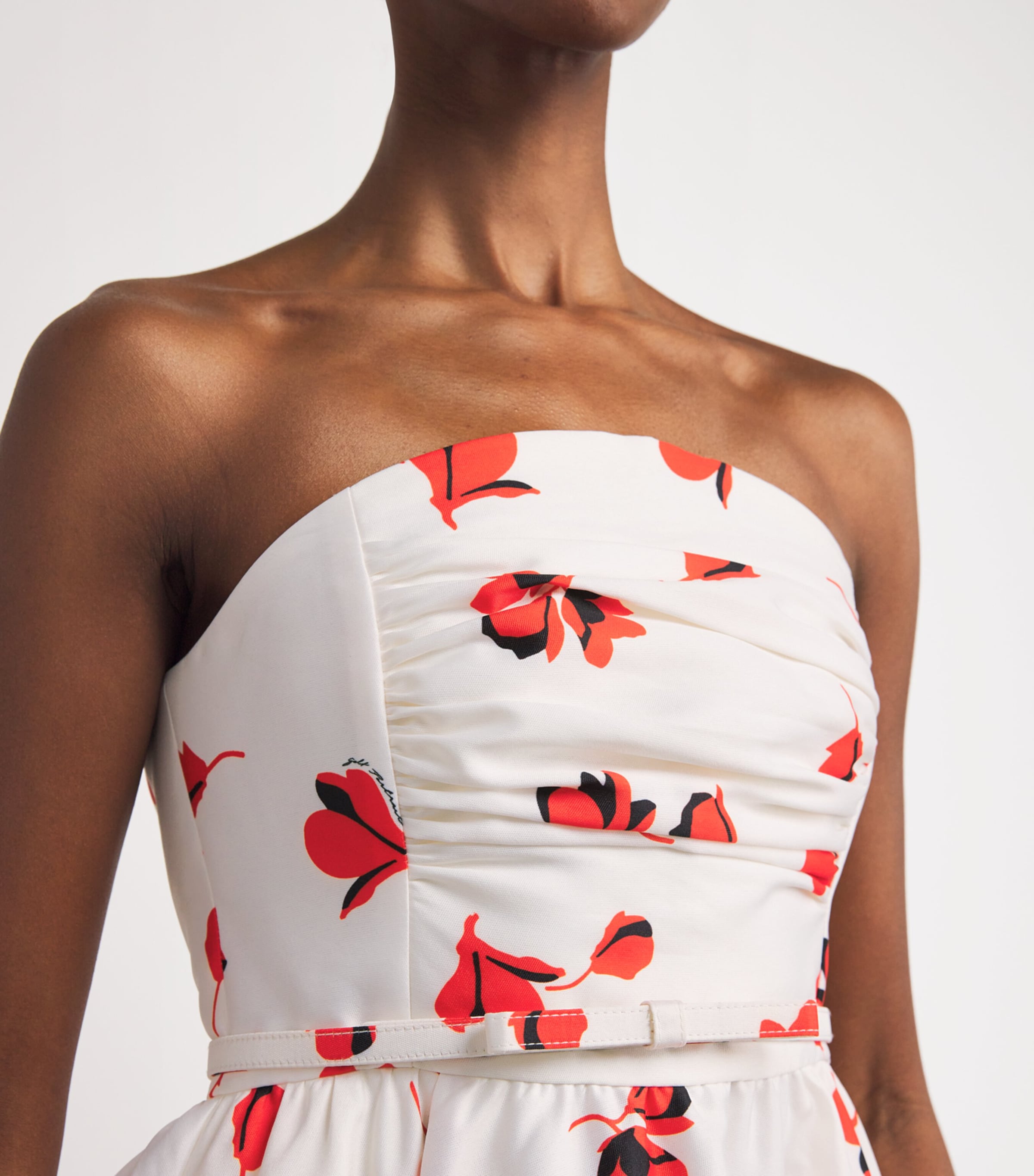 Floral Strapless Midi Dress