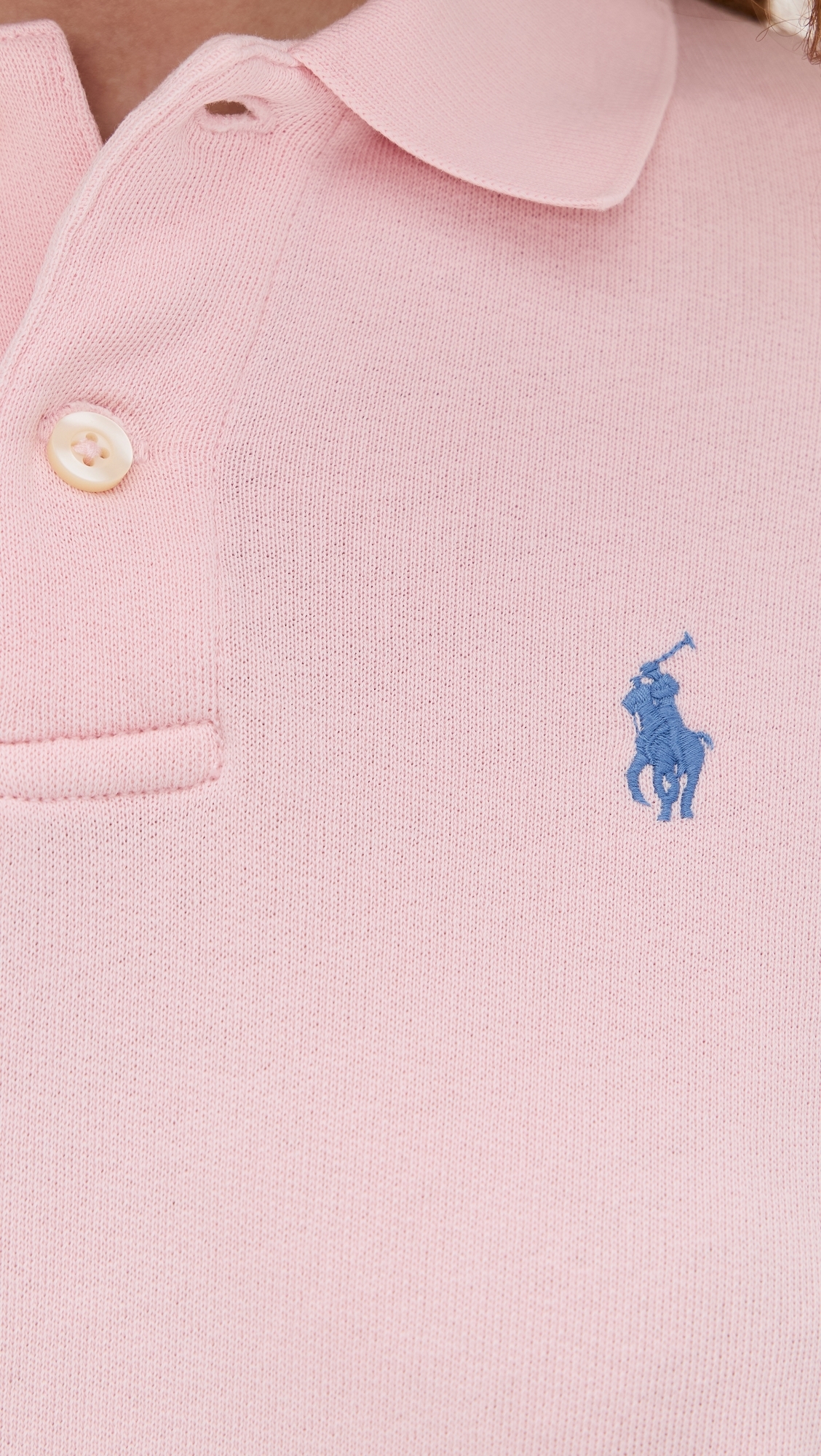 Polo Ralph Lauren Island Fleece Polo Knit Sweatshirt Pink Sand