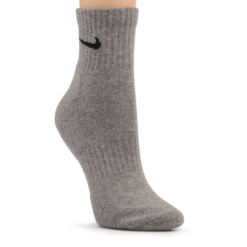Men's 6 Pack Large Everyday Cushioned Ankle Socks (White/Grey/Black)