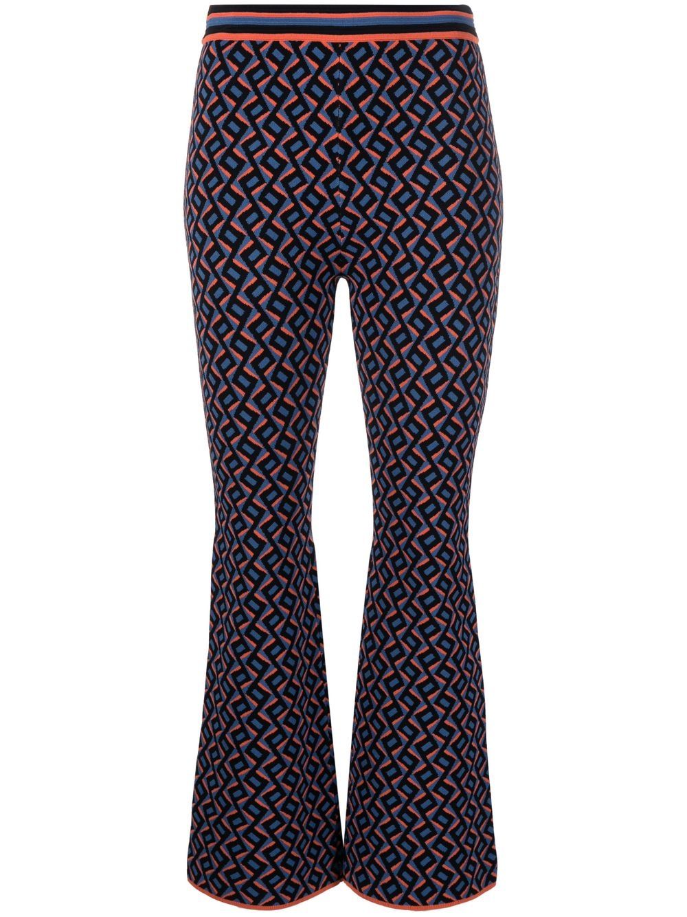 Juno patterned jacquard trousers - Blue