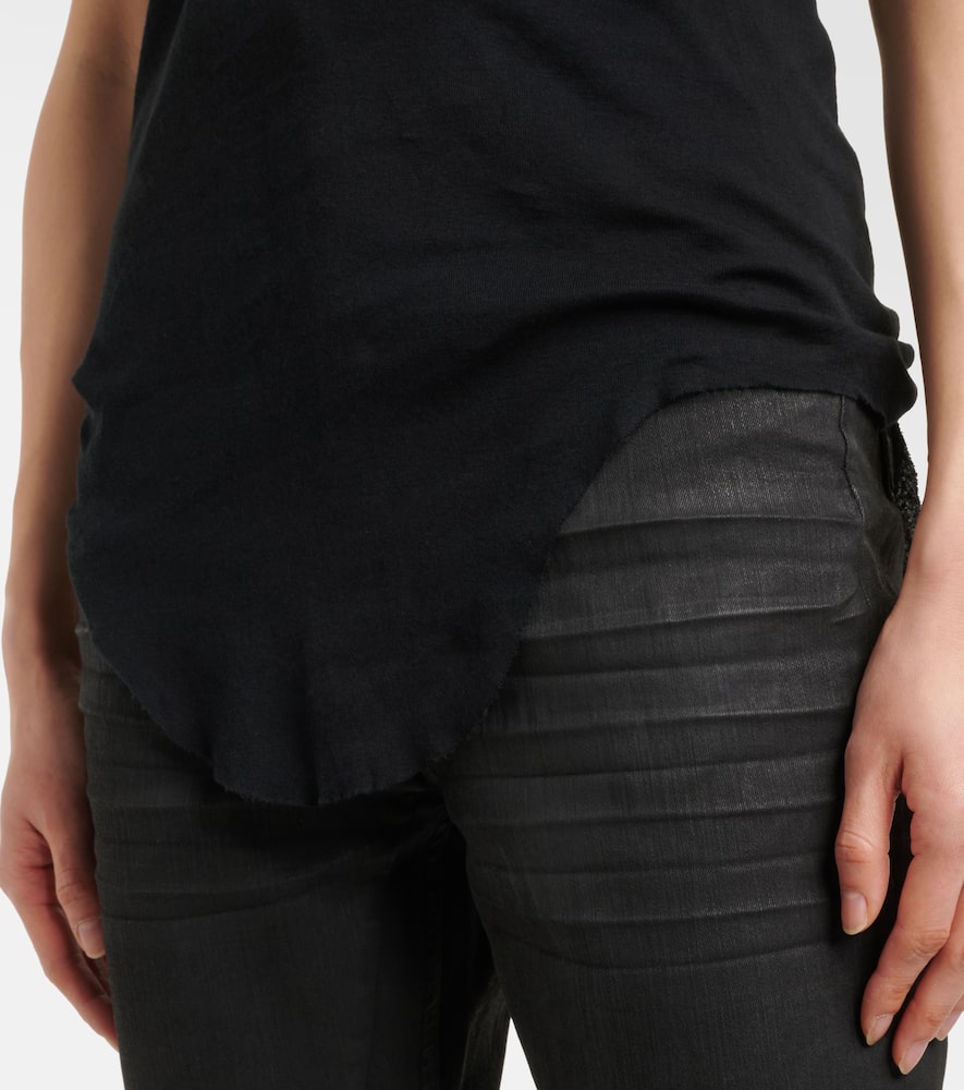 Ribbed-knit cotton tank top