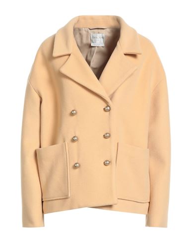 Forte_forte Woman Coat Apricot Size 3 Virgin Wool, Polyamide, Cashmere
