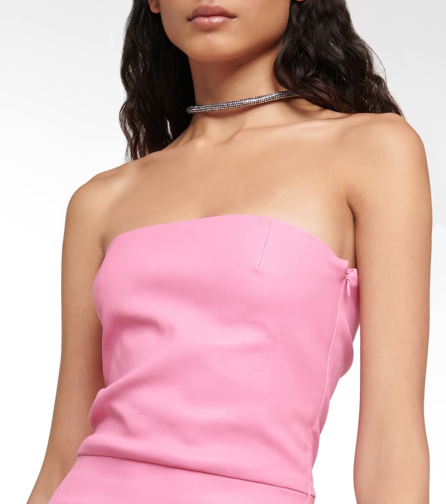 Amina strapless leather minidress
