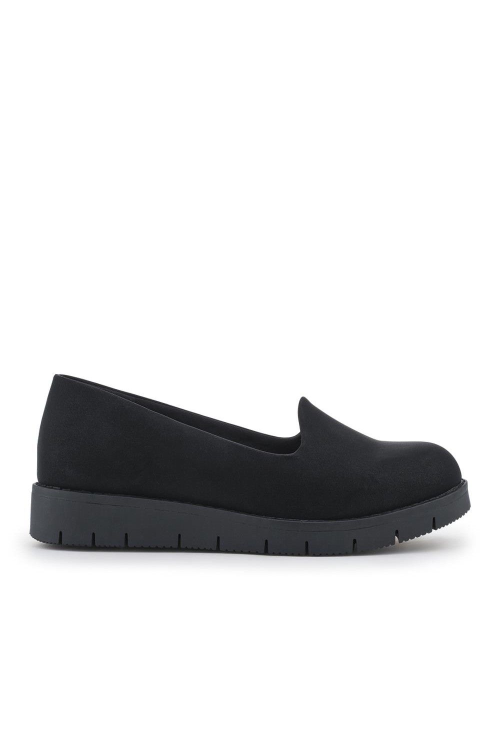 Pavers Wide Fit Casual Slip-On Shoes In Black