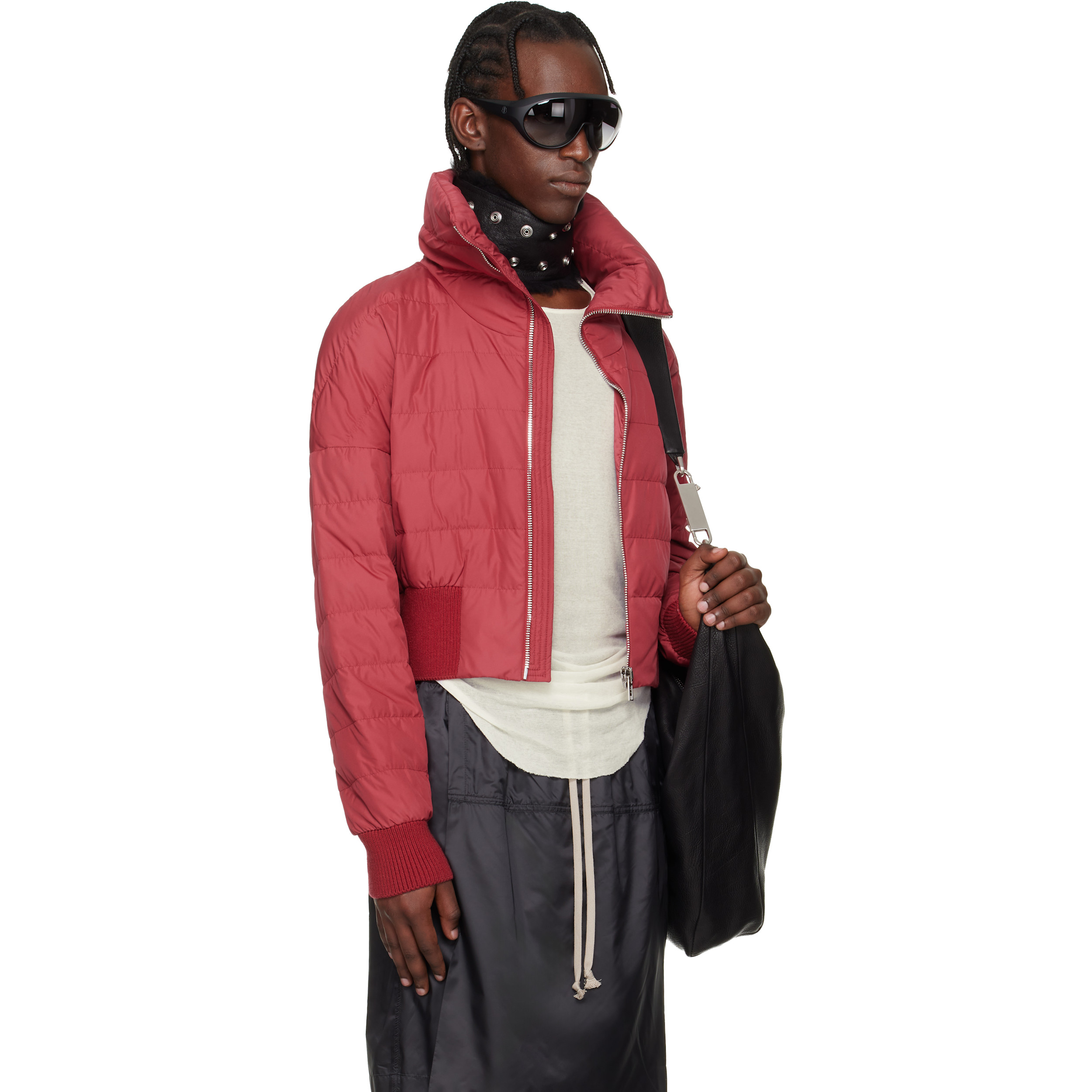 Moncler + Red Cropped Down Jacket