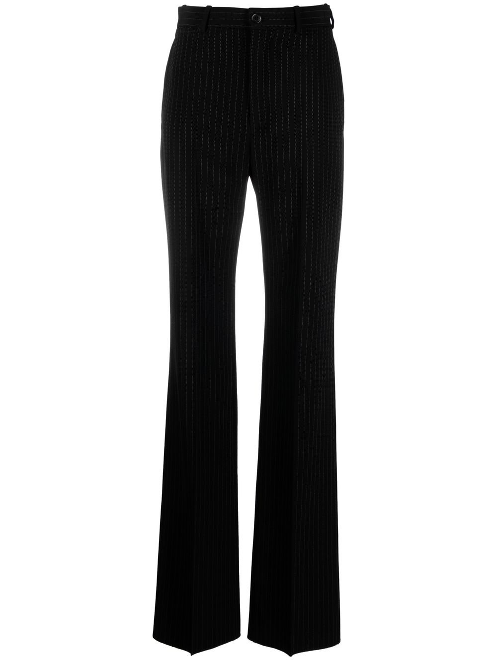Pinstripe straight-leg trousers
