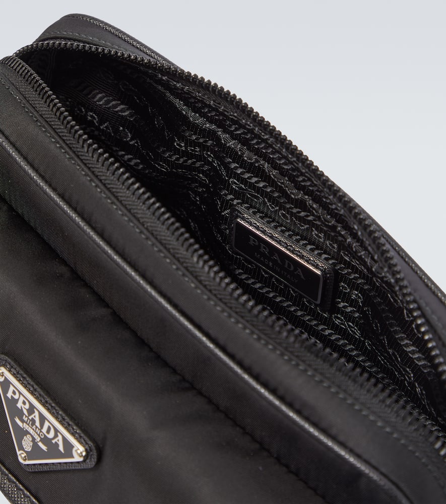 Re-Nylon leather-trimmed shoulder bag
