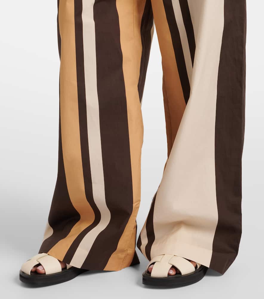 Savanna striped cotton wide-leg pants