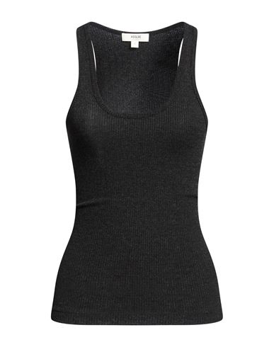 Woman Tank top Charcoal Size M Tencel, Organic cotton, Elastane