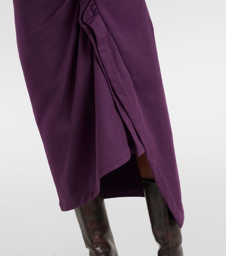 Ruffled cotton jersey midi skirt