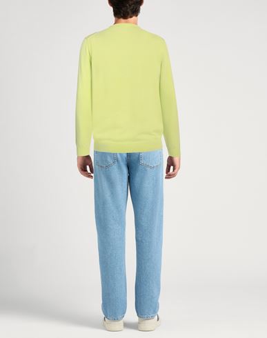 Man Sweater Lime green Size S Cotton