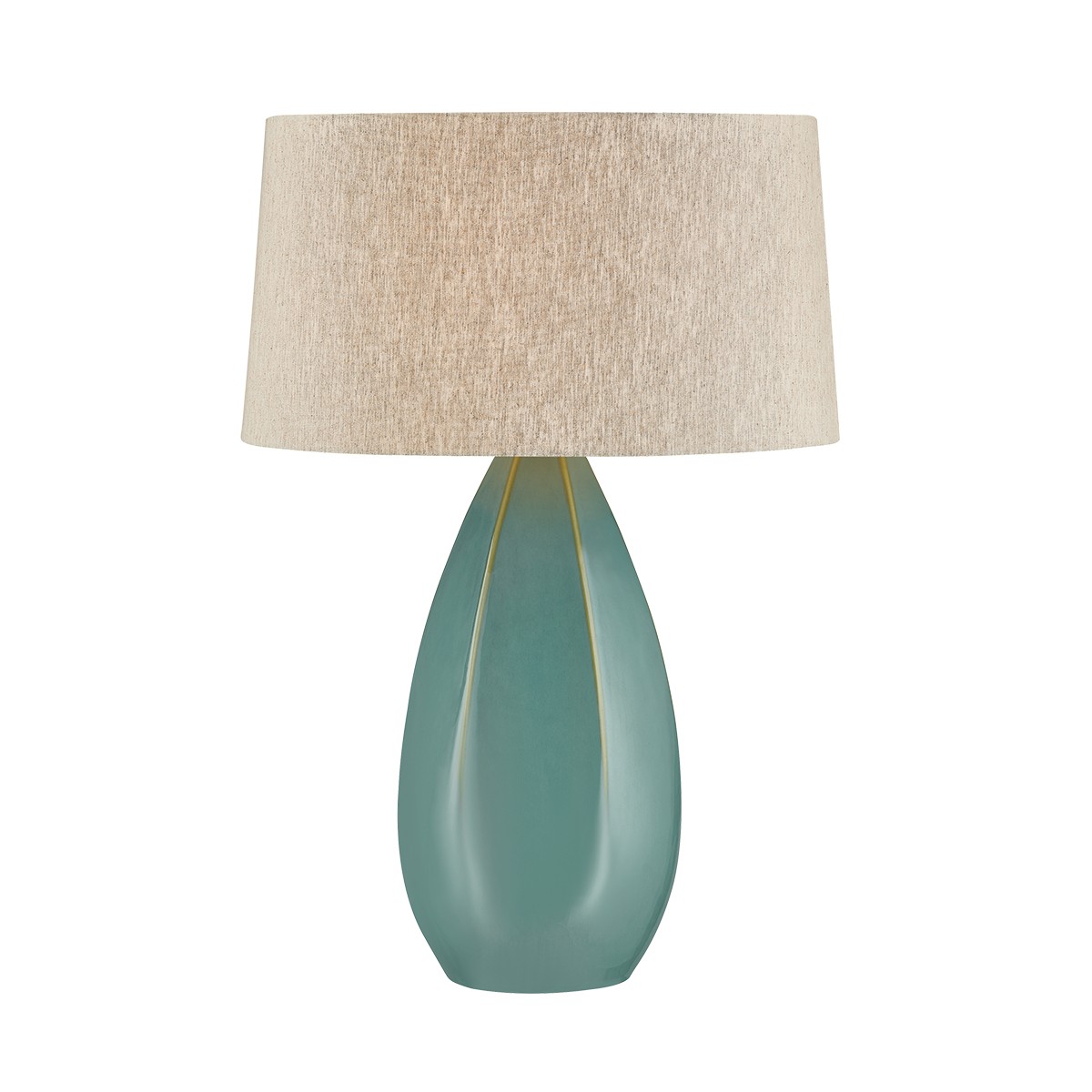 Aged Brass Ceramic Celadon Wash Table Lamp from the Colwyn Collection