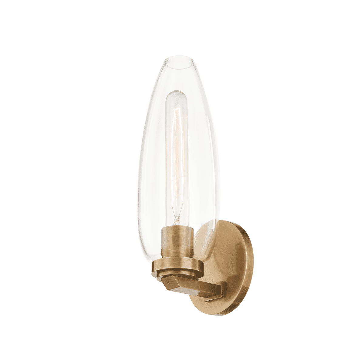Patina Brass One Light Wall Sconce from the Fresno Collection