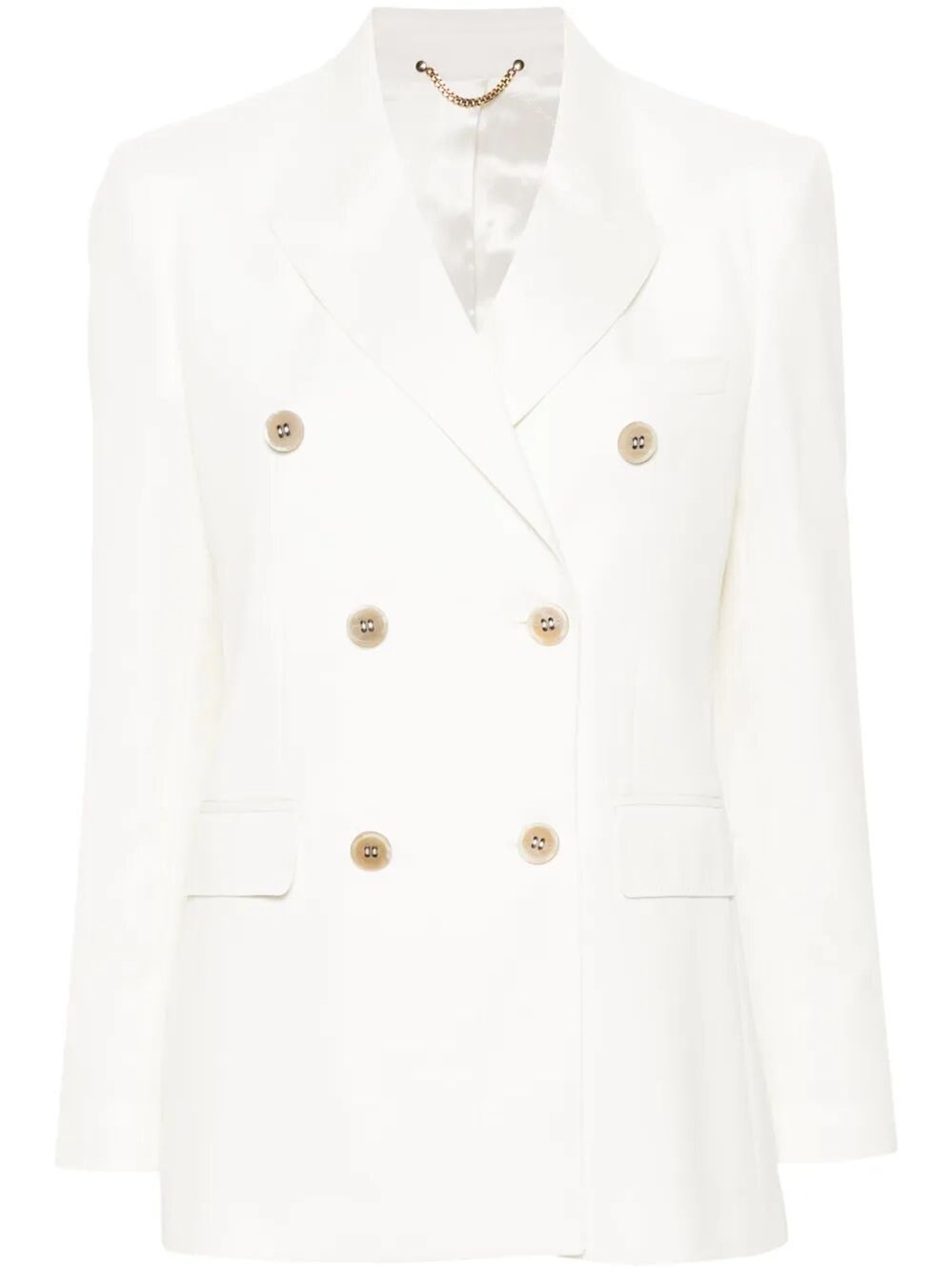 Double-Breasted Wool Blend Blazer