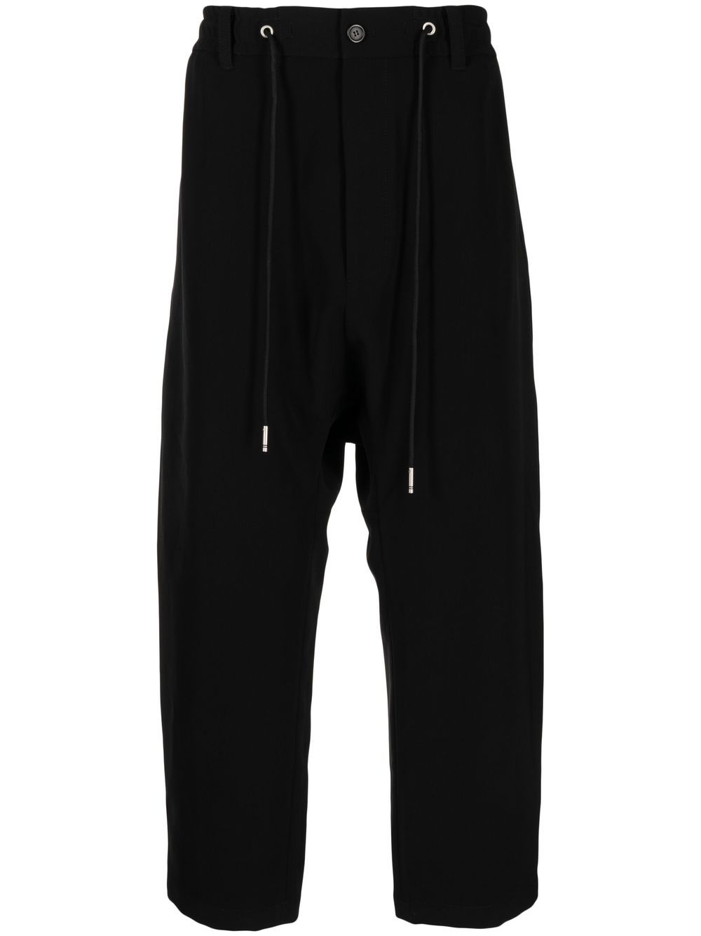 Square drop-crotch trousers - Black
