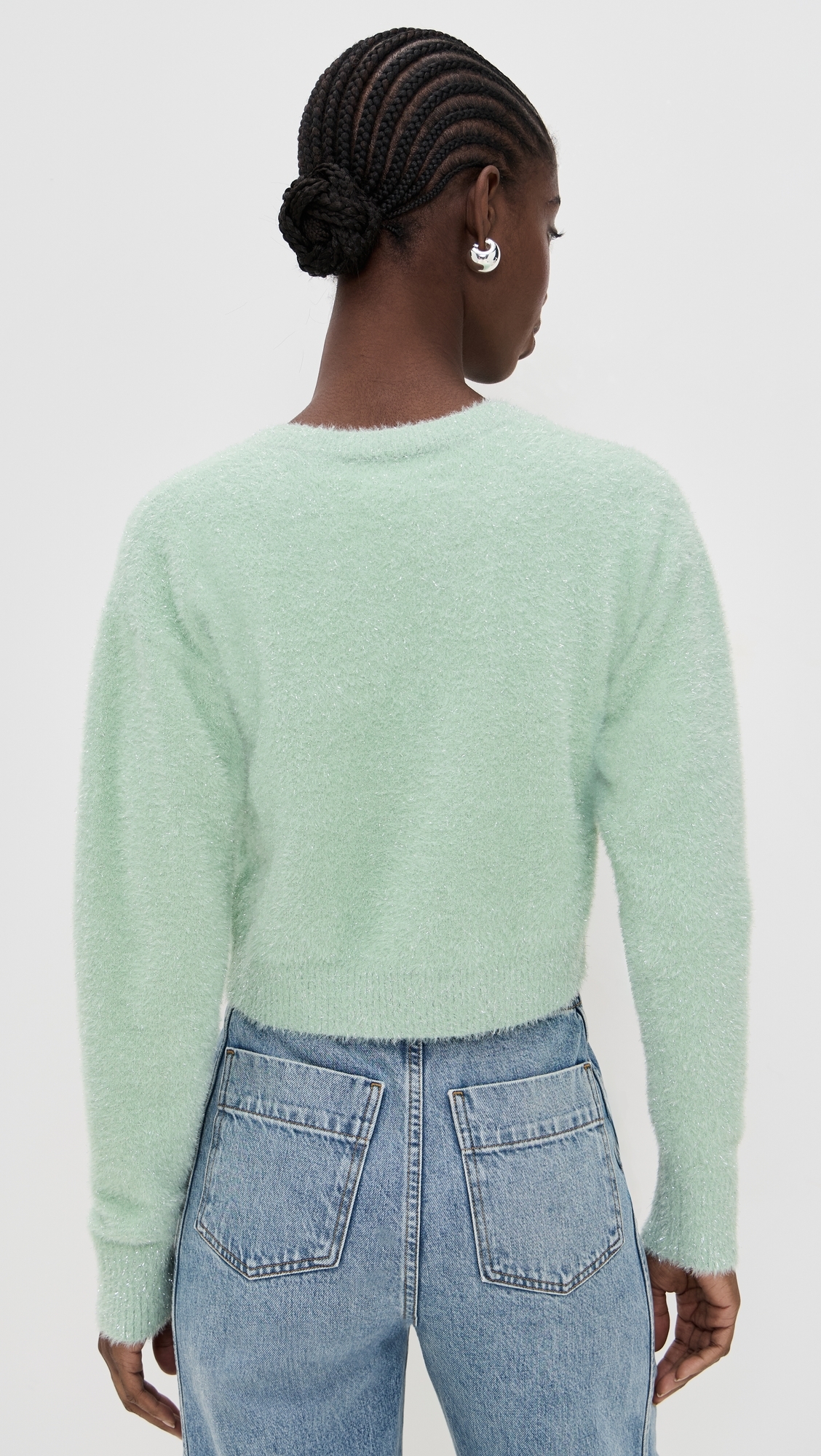 Tinsel Cropped Sweater Mint