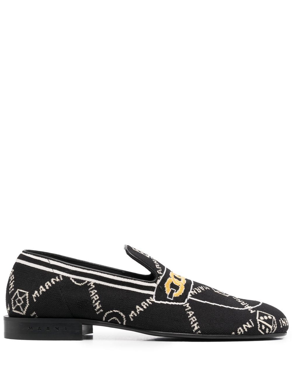 All-over logo-jacquard loafers - Black