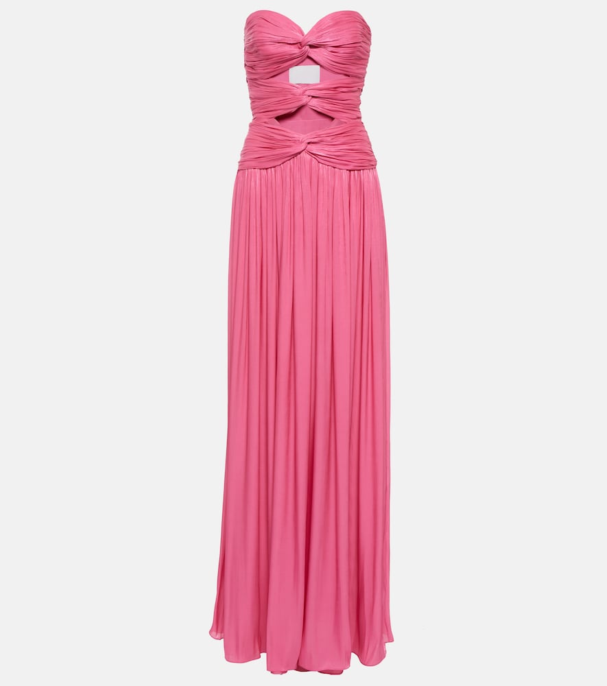 Ambria gathered cutout gown