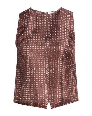 Chocolat Woman Top Chocolate brown Size 4 Silk
