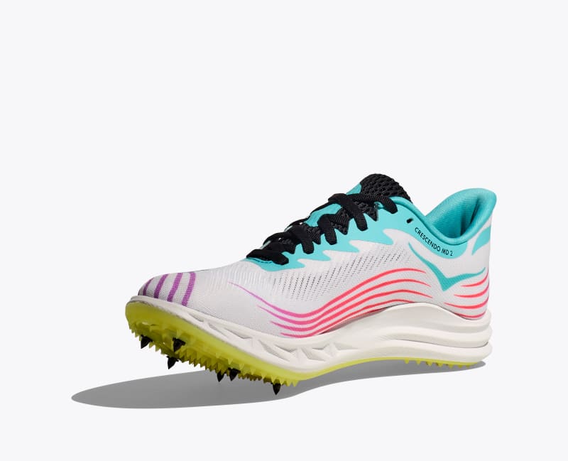 HOKA Crescendo MD 2 Shoes in White/Cielo Blue