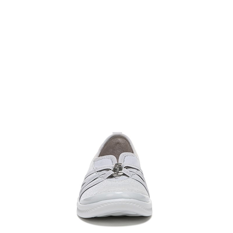 Women's Niche Slip On Shoes (Silver Shimmer Fabric)