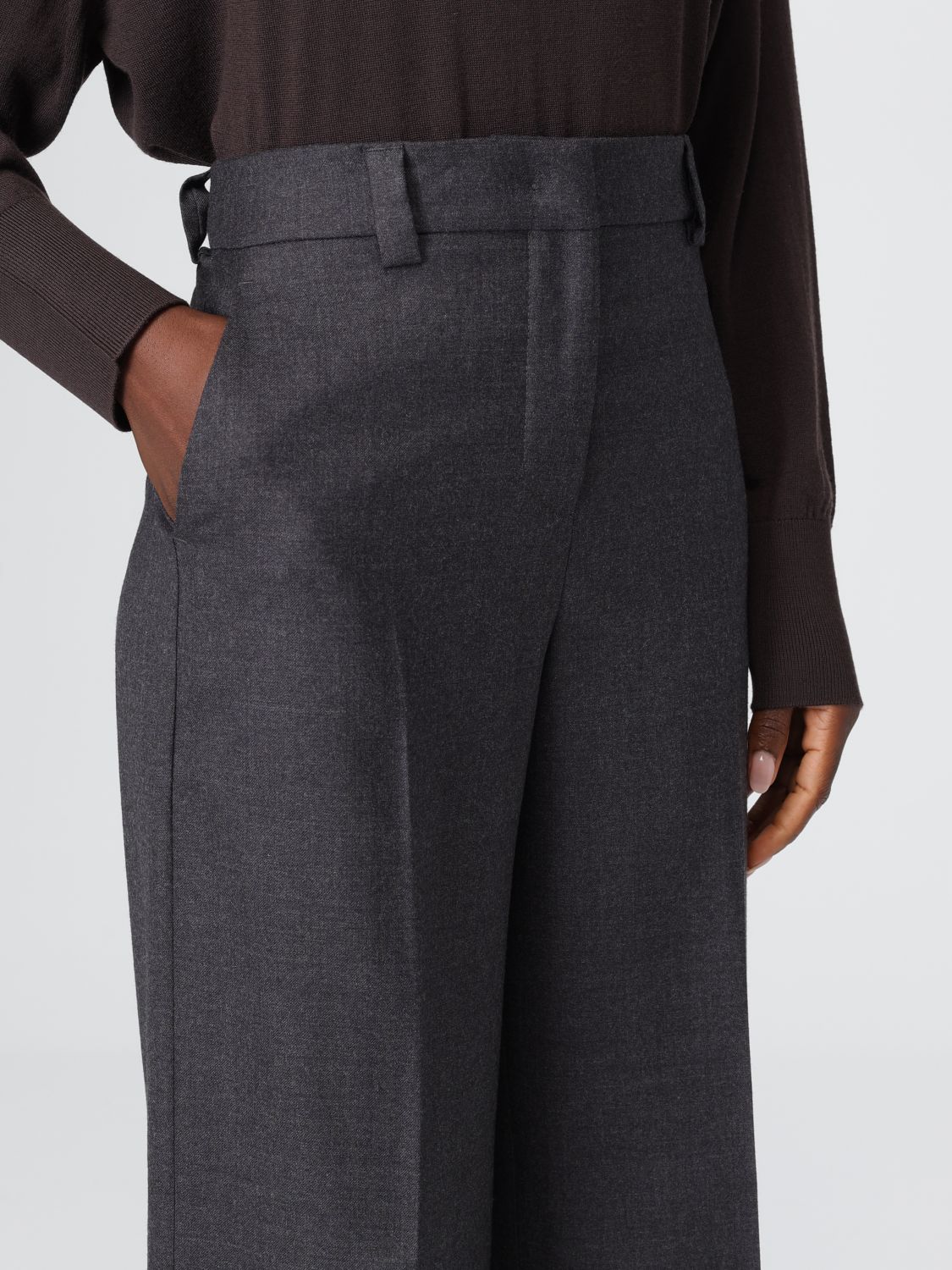 Pressed-crease tailored trousers - Grey