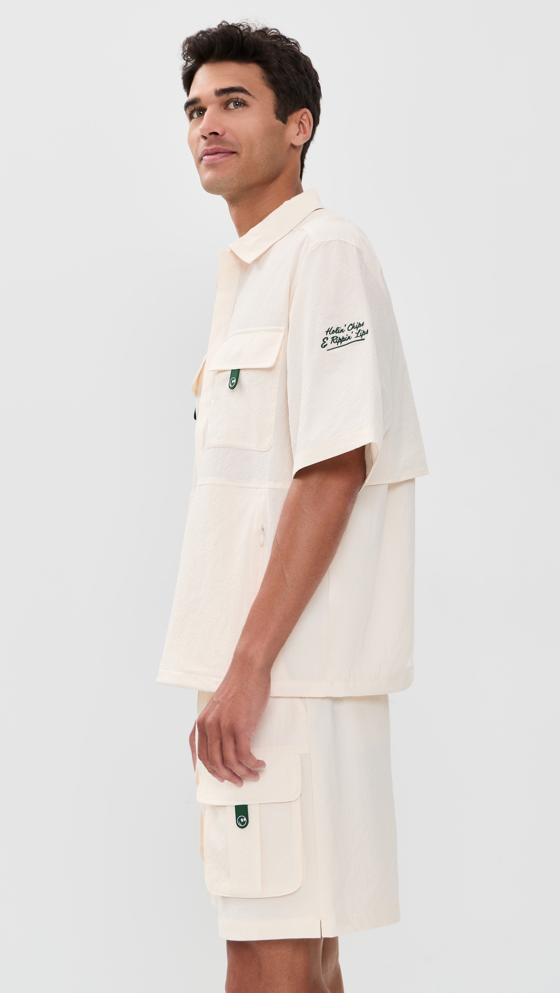 Bass Club Seersucker Windshirt Ivory