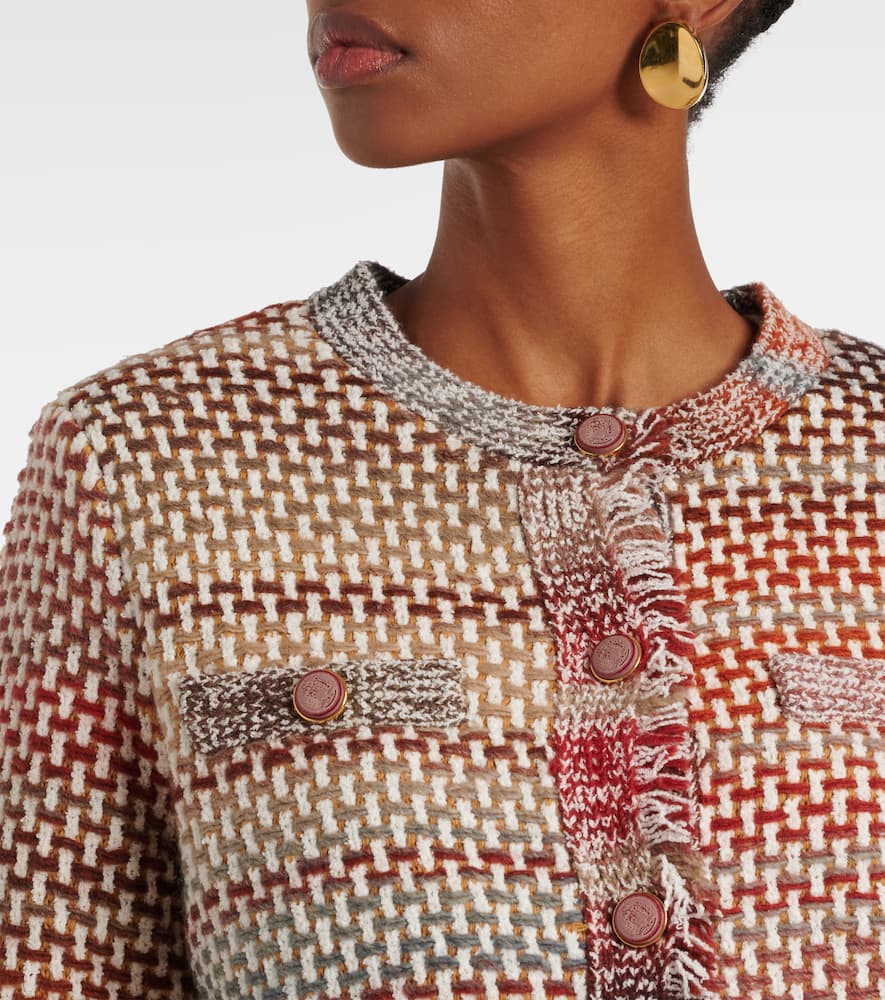 Sariyah cotton and wool-blend knit jacket