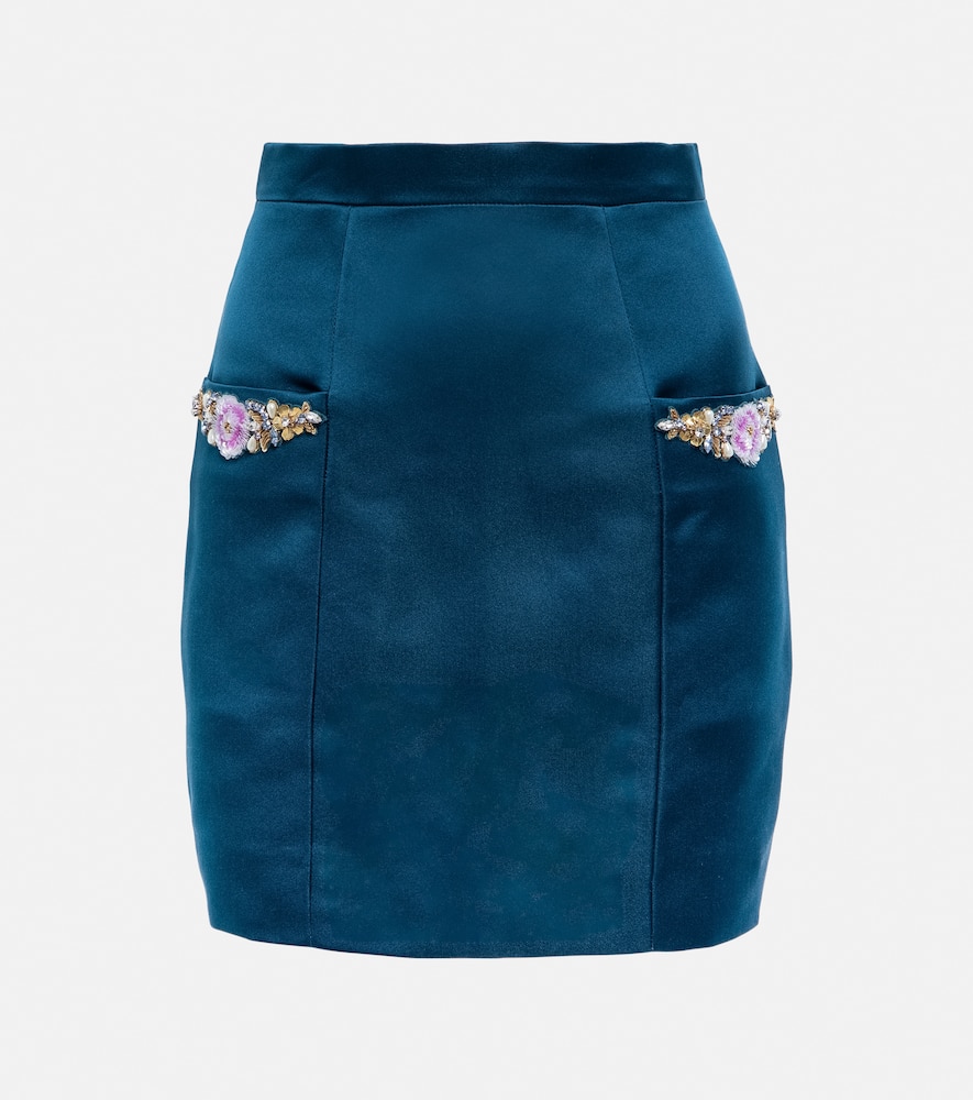 Silk miniskirt with Swarovski crystals