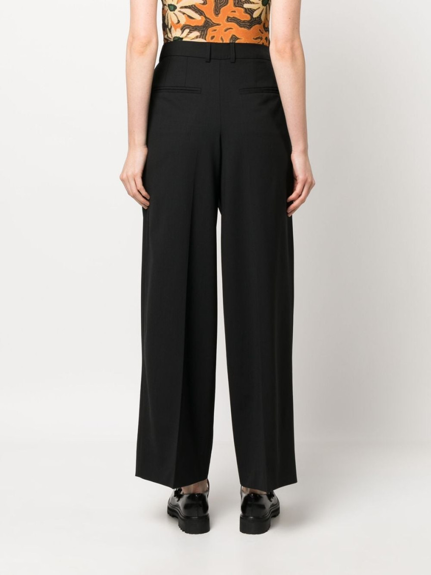 Black Wide leg wool trousers