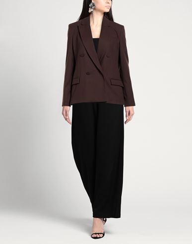Woman Blazer Dark brown Size 4 Polyester, Viscose, Elastane