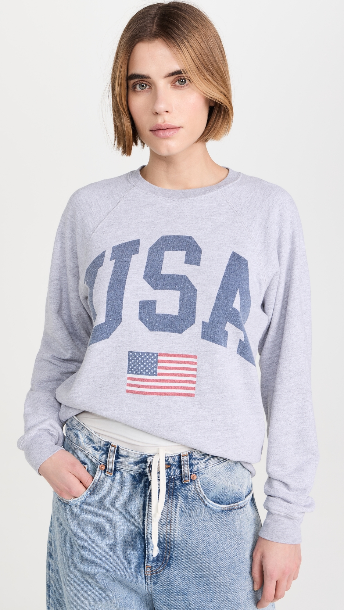 USA Sweatshirt Vintage Heather Grey