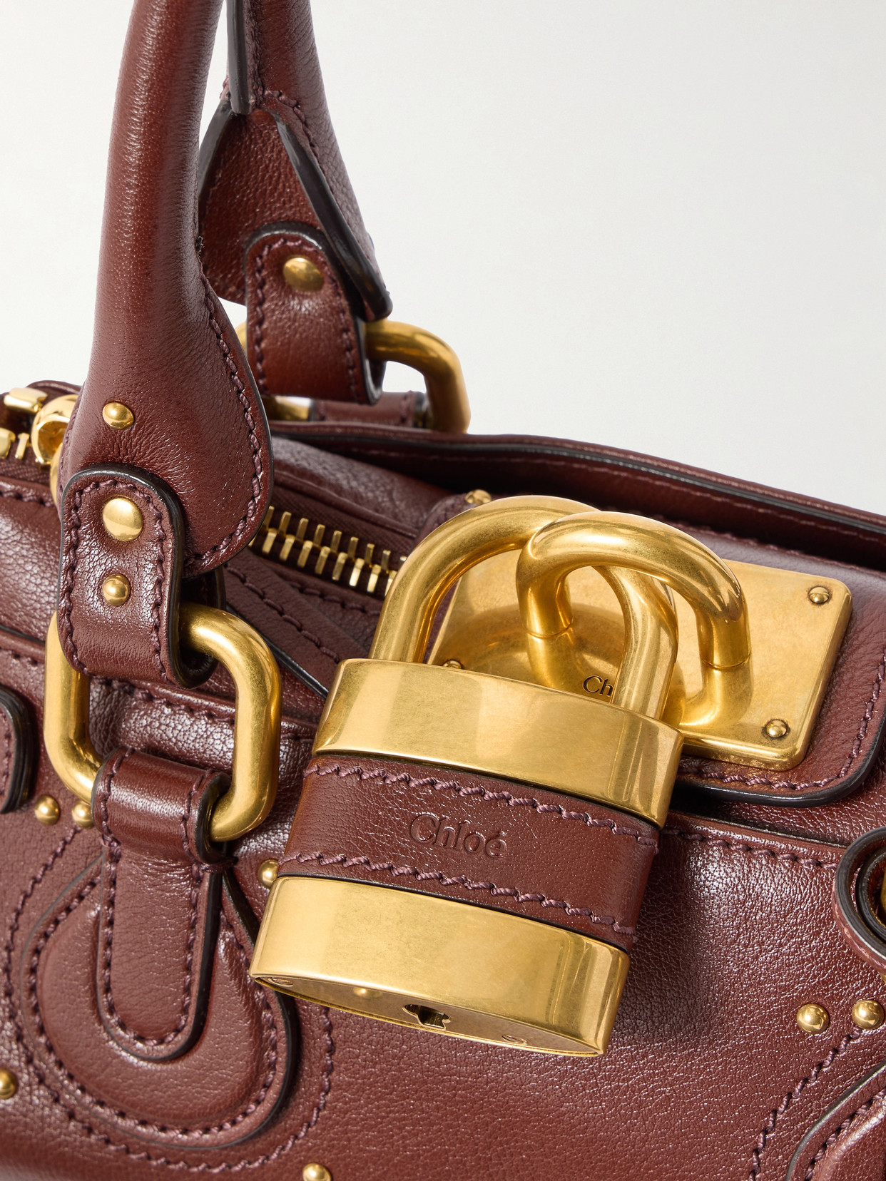 Paddington Embellished Leather Tote - Brown