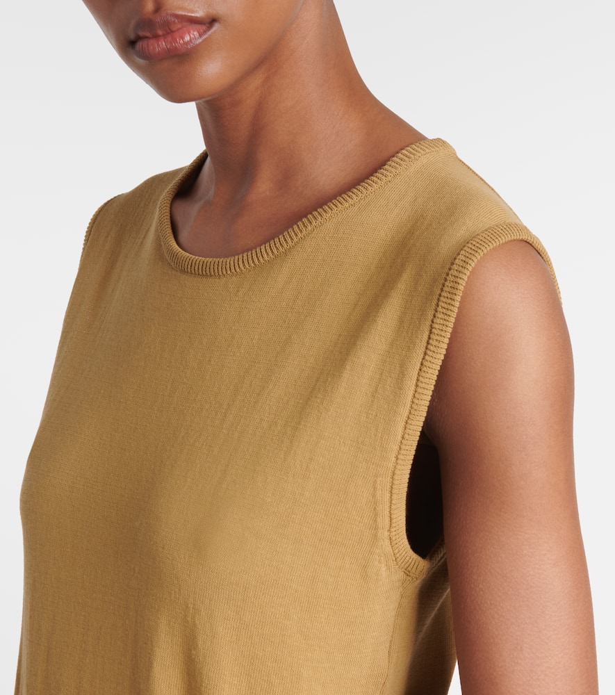 Knitted tie-detail cotton top