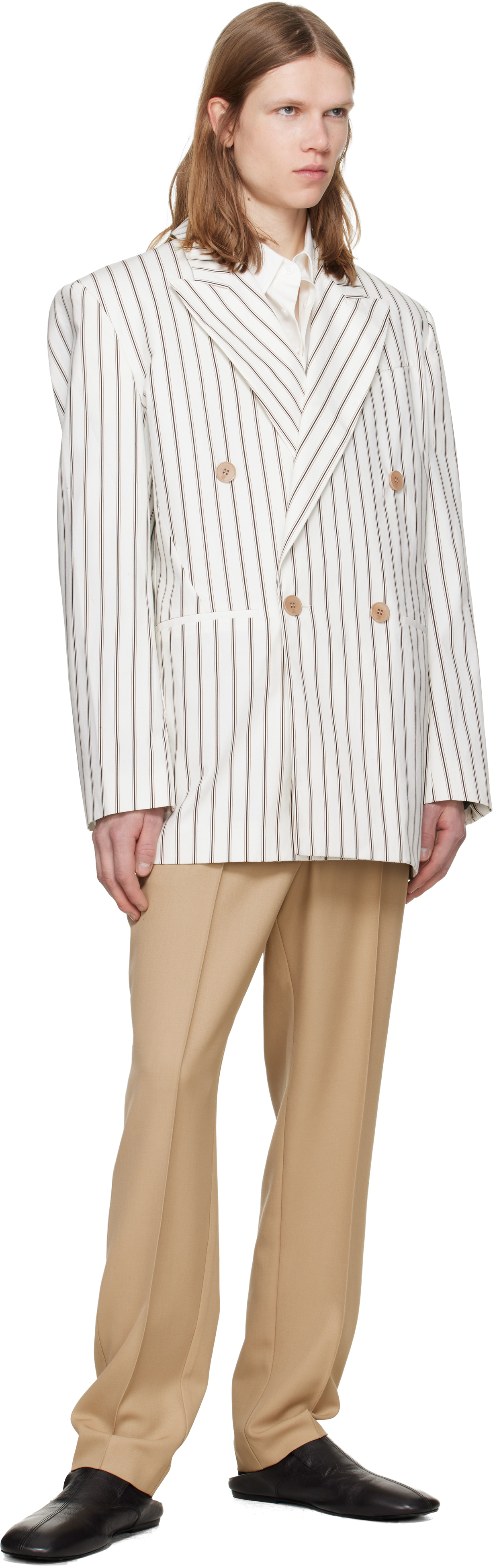 Beige Wool Jogging Track Pants
